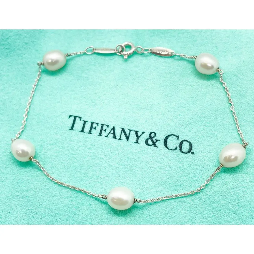 Tiffany & Co. Elsa Peretti 6-6.5mm Pearls by the Yard Bracelet Silver 7.75
